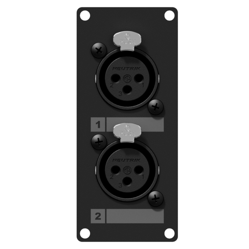 Caymon CASY125/B 2 Female XLR to 3 Pin Terminal Wall Plate
