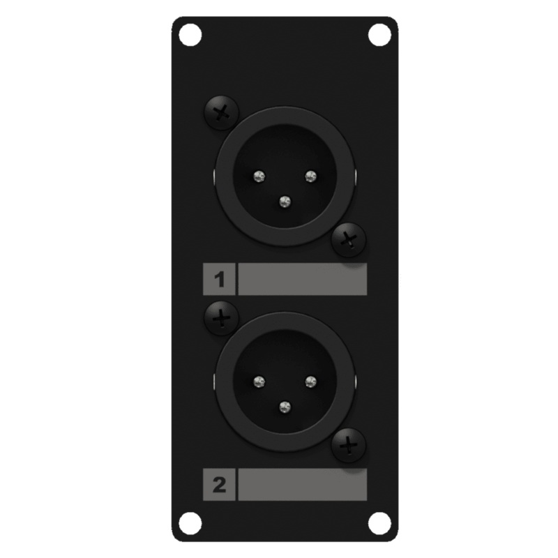 Caymon CASY126/B 2 Male XLR to 3 Pin Terminal Wall Plate