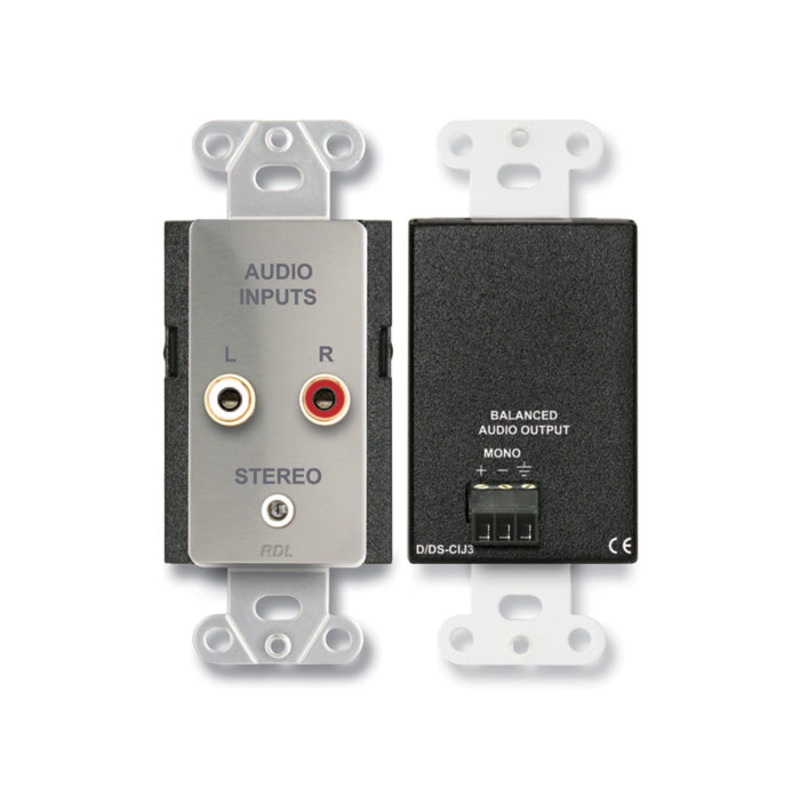 RDL DS-CIJ3 Input Jacks Wall Plate (Mono)