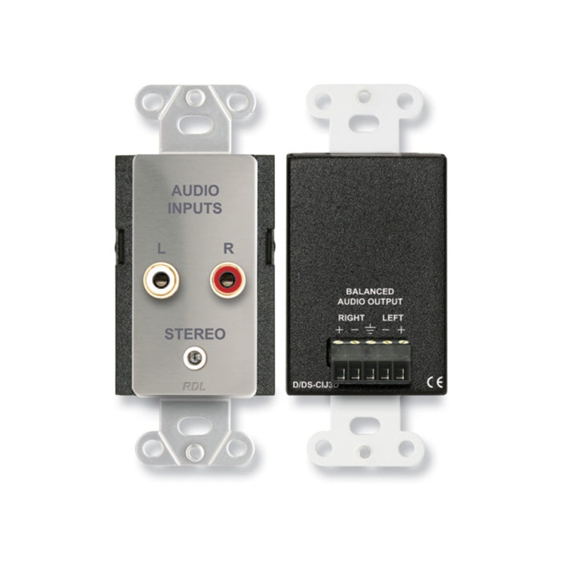 RDL DS-CIJ3D Input Jacks Wall Plate (Stereo)