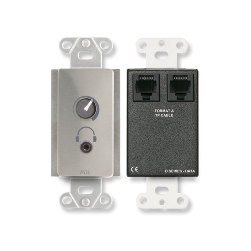 RDL DS-HA1A Stereo Headphone Amplifier Remote Wall Plate