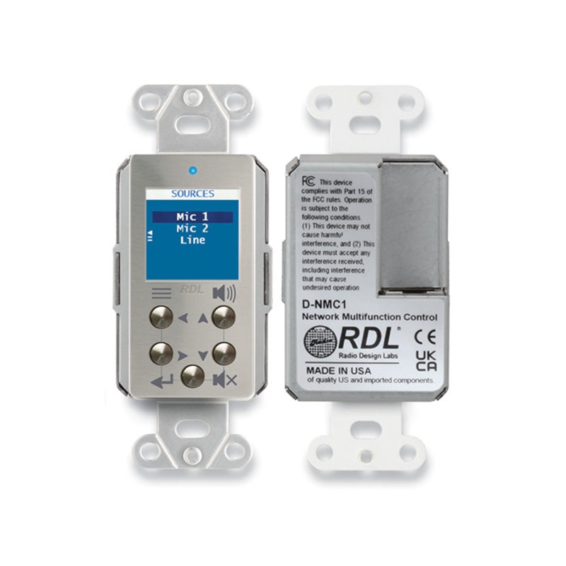 RDL DS-NMC1 Network Remote Control with Screen Wall Plate