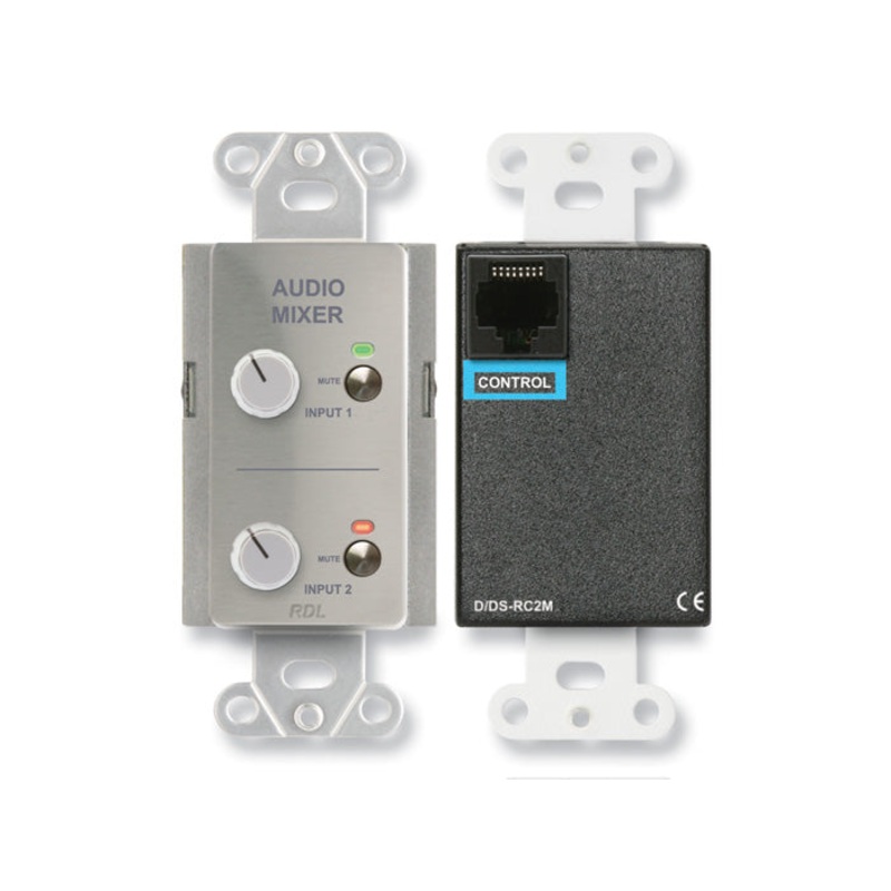 RDL DS-RC2M Remote Audio Mixing Control Wall Plate with Mute Button