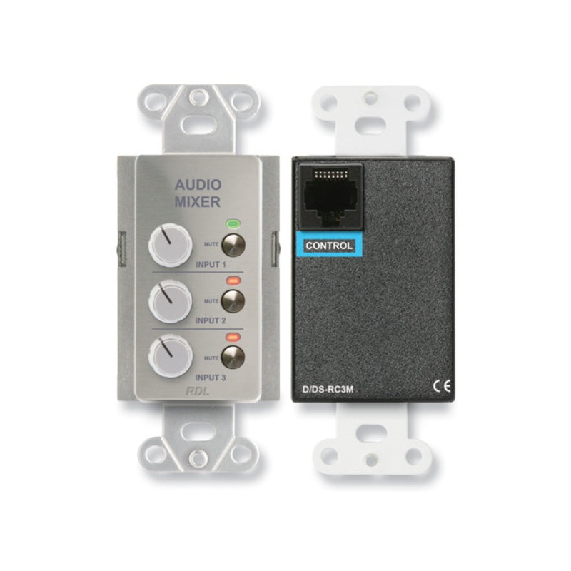 RDL DS-RC3M Remote Audio Mixing Control Wall Plate with Mute Button
