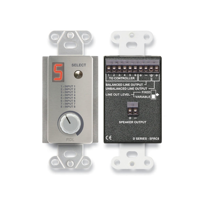 RDL DS-SFRC8 Room Control Station for SourceFlex Distributed Audio System