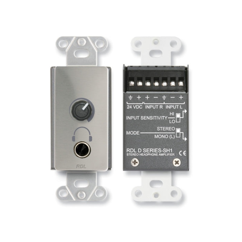 RDL DS-SH1 Stereo Headphone Amplifier Wall Plate