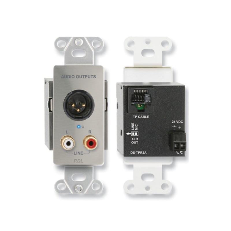 RDL DS-TPR3A  XLR and Stereo RCA Output Wall Plate