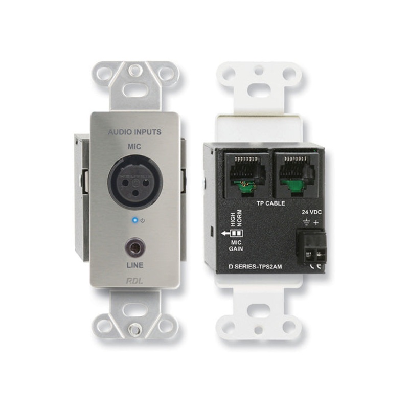RDL DS-TPS2AM XLR Microphone and Stereo Mini-Jack In