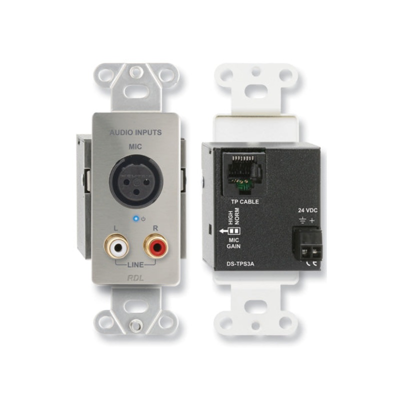 RDL DS-TPS3A XLR Microphone and Stereo Wall Plate