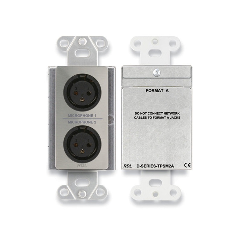RDL DS-TPSM2A Dual Microphone Preamplifier Wall Plate