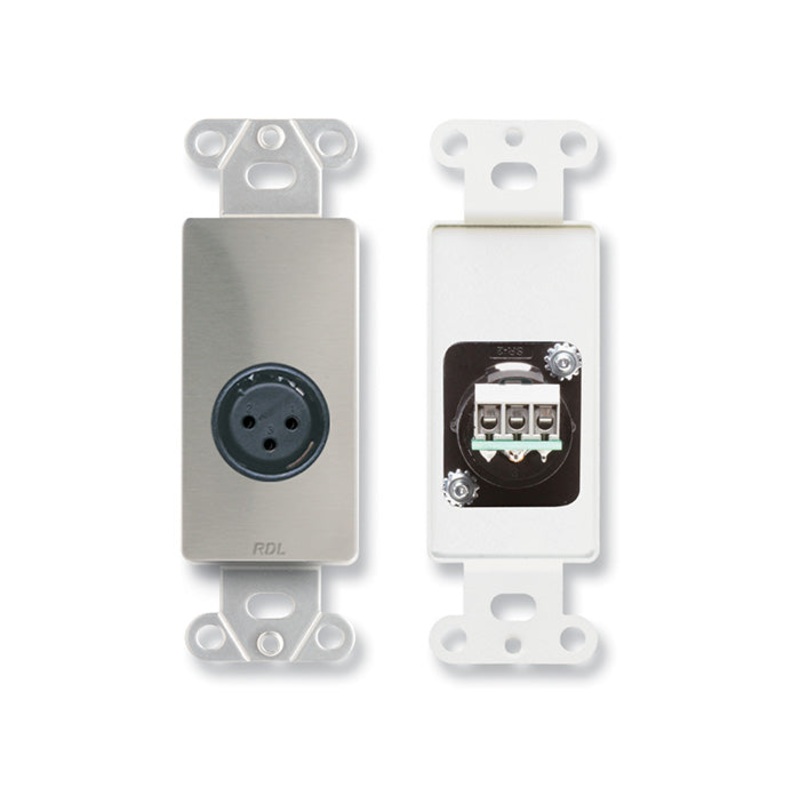 RDL DS-XLR3F XLR 3 Pin Female Jack Wall Plate