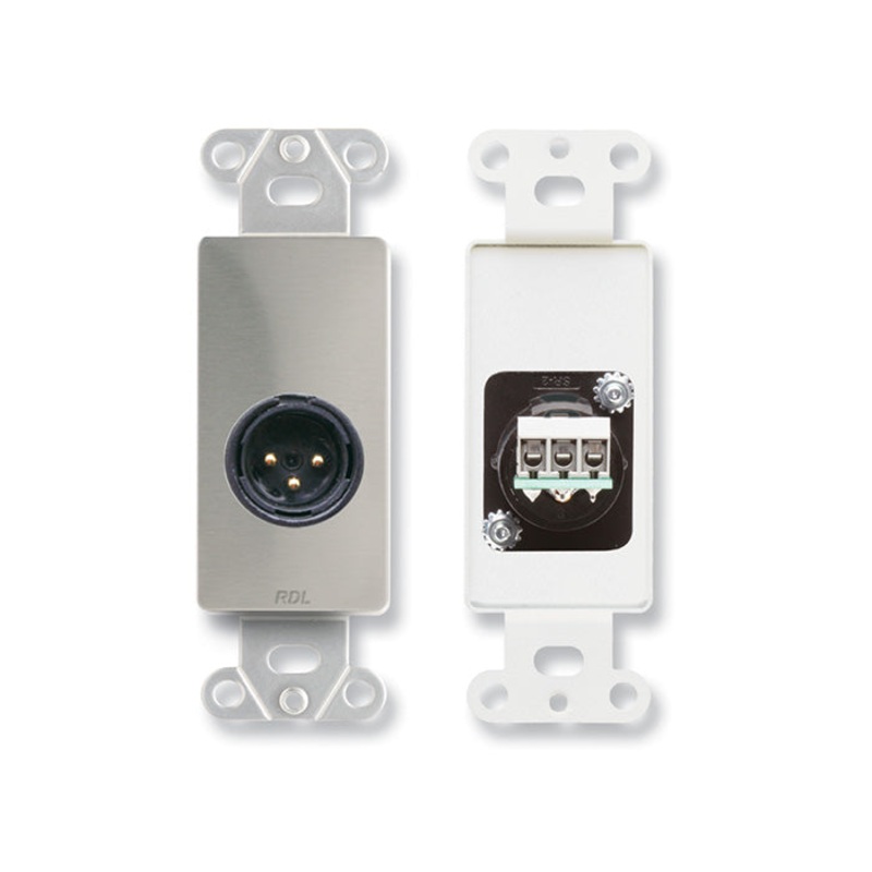 RDL DS-XLR3M XLR 3 Pin Male Jack Wall Plate