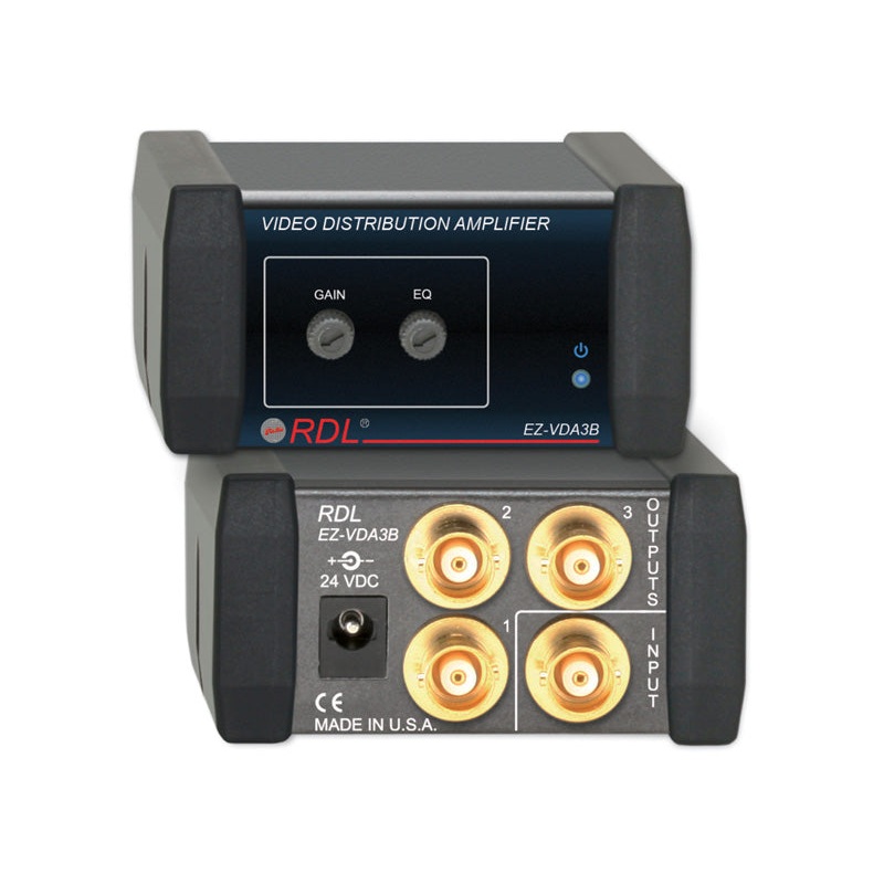 RDL EZ-VDA3B Video Distribution Amplifier – 1×3 BNC NTSC/PAL
