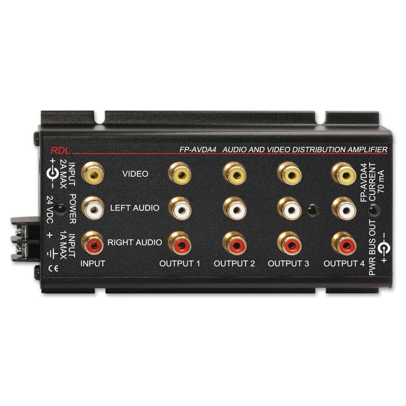 RDL FP-AVDA4 Stereo Audio/Video Distribution Amplifier – 1×4