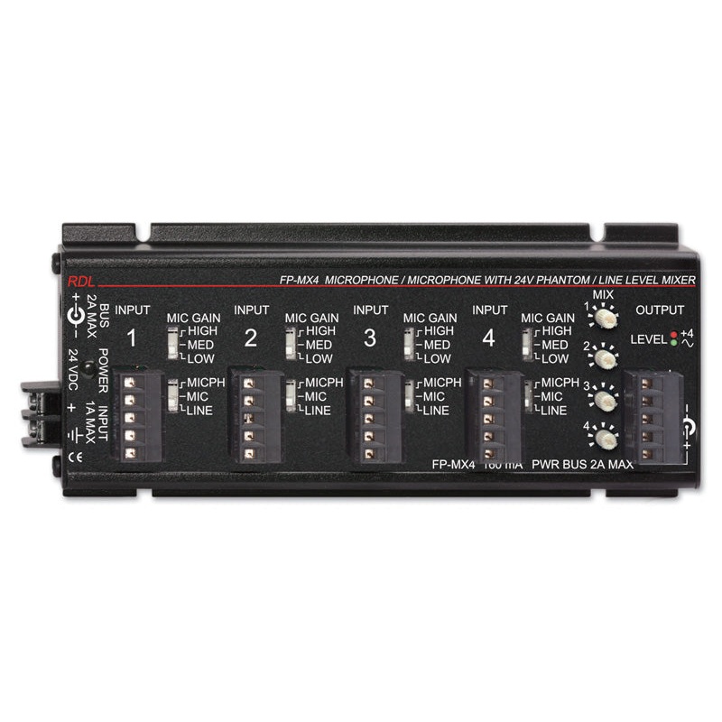 RDL FP-MX4 4 Channel Audio Mixer