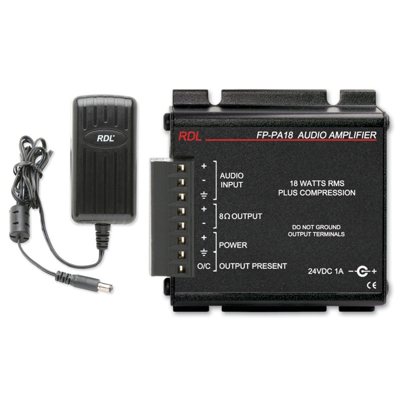 RDL FP-PA18 Mono Audio Amplifier with Power Supply