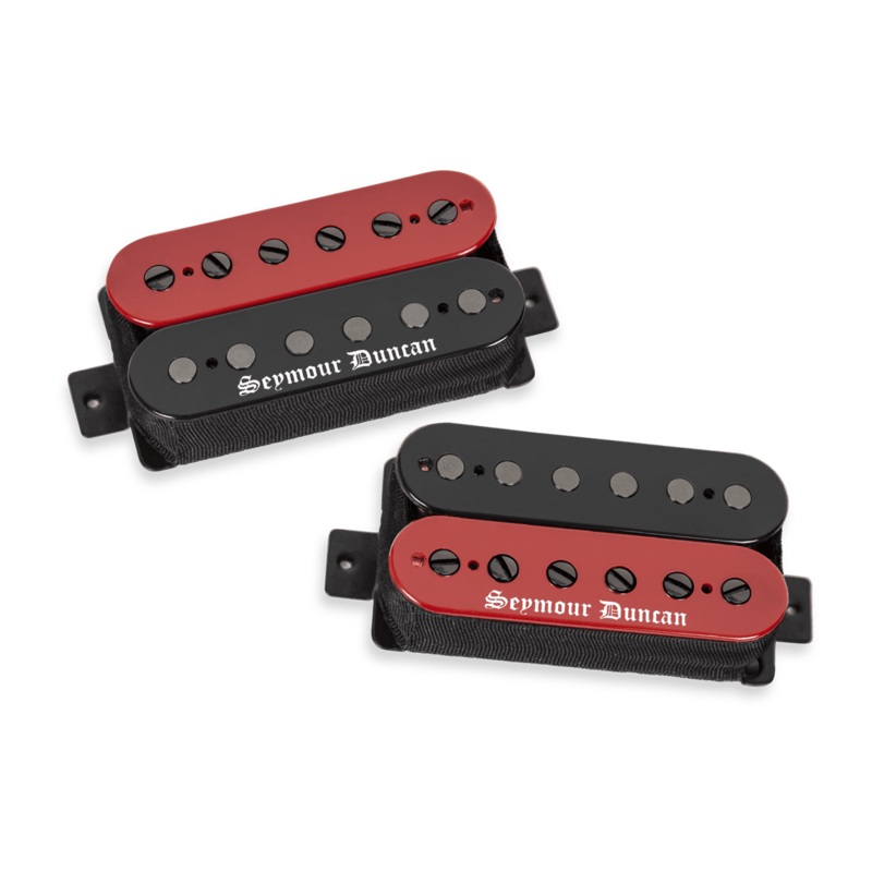 Seymour Duncan 11102-92-RB Black Winter High Output Passive Humbucker For Metal Pickup Set (Red/Black Zebra)