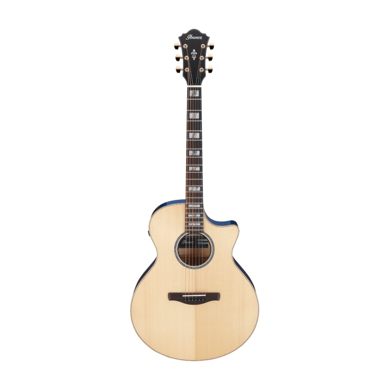 Ibanez AE390 Acoustic Guitar (Natural High Gloss, Aqua Blue High Gloss)