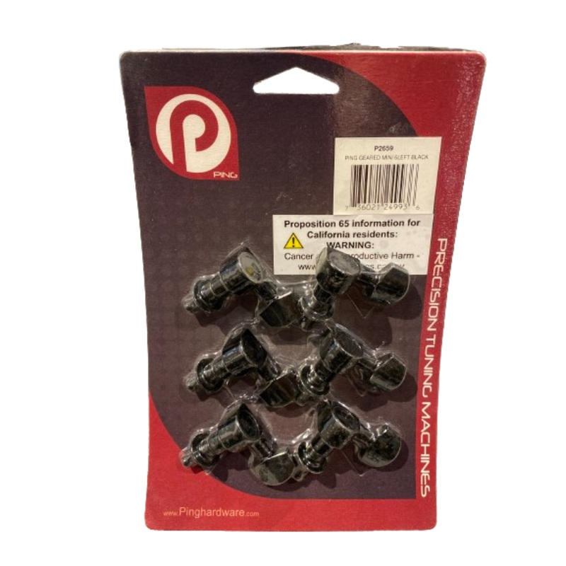 Ping P2659 6-In-Line Screwless Mount Geared Tuners (Black) – Left