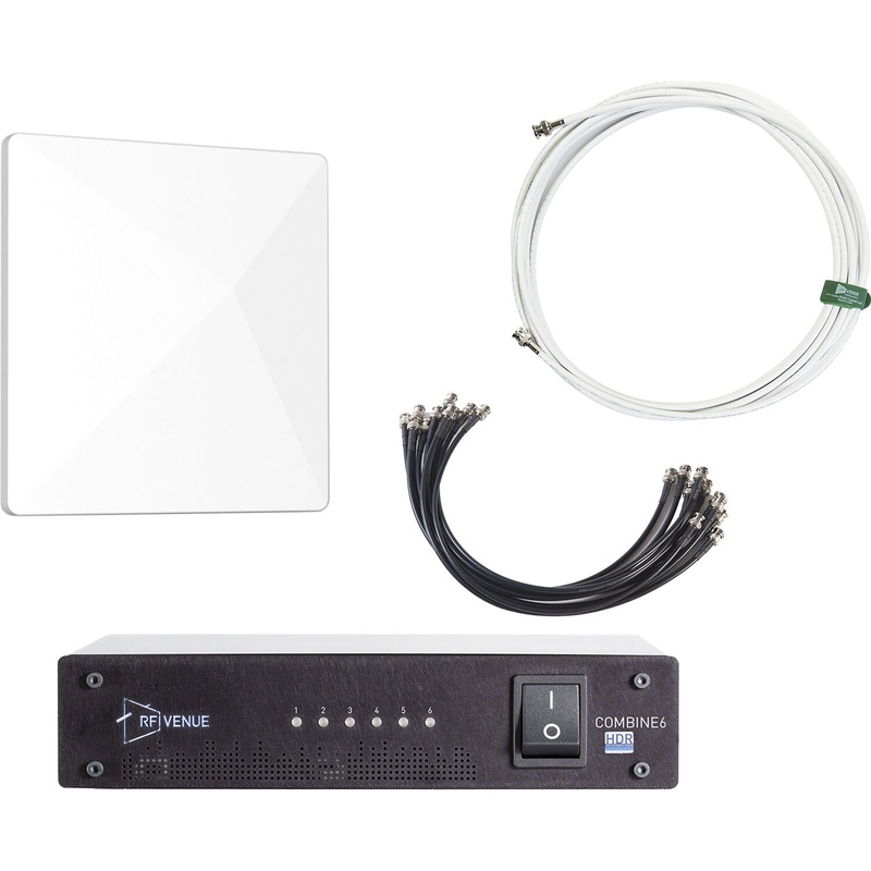 RF Venue COMB6CP-ARC Diversity Architectural Antenna & COMBINE6 HDR 6-Channel Antenna Combiner Bundle