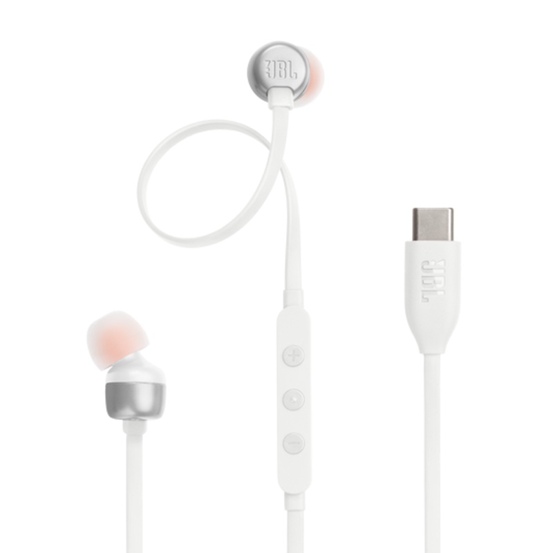 JBL TUNE 310C Wired In-Ear USB-C Headphones (White)
