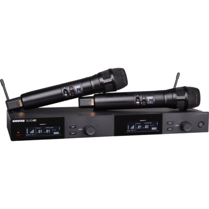 Shure SLXD24D/N8SB-J52 Dual-Channel Digital Wireless Handheld Microphone System with Nexadyne 8/S Supercardioid Capsules (J52: 558 to 602 + 614 to 616 MHz)