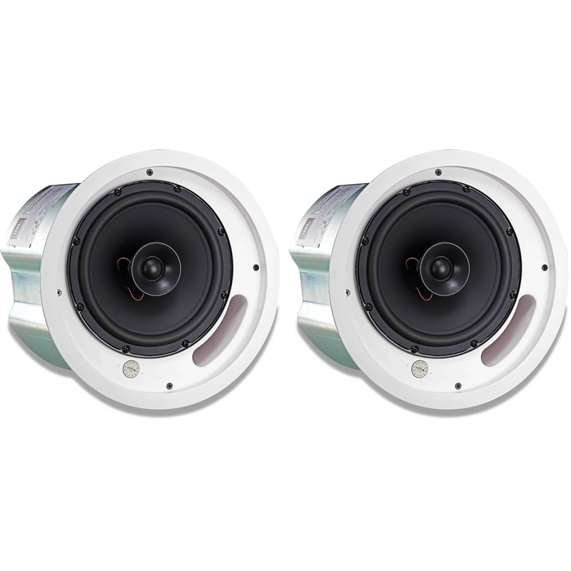 JBL CONTROL-18C/T-WH Coaxial Ceiling Speaker (Pair, White) – 8″