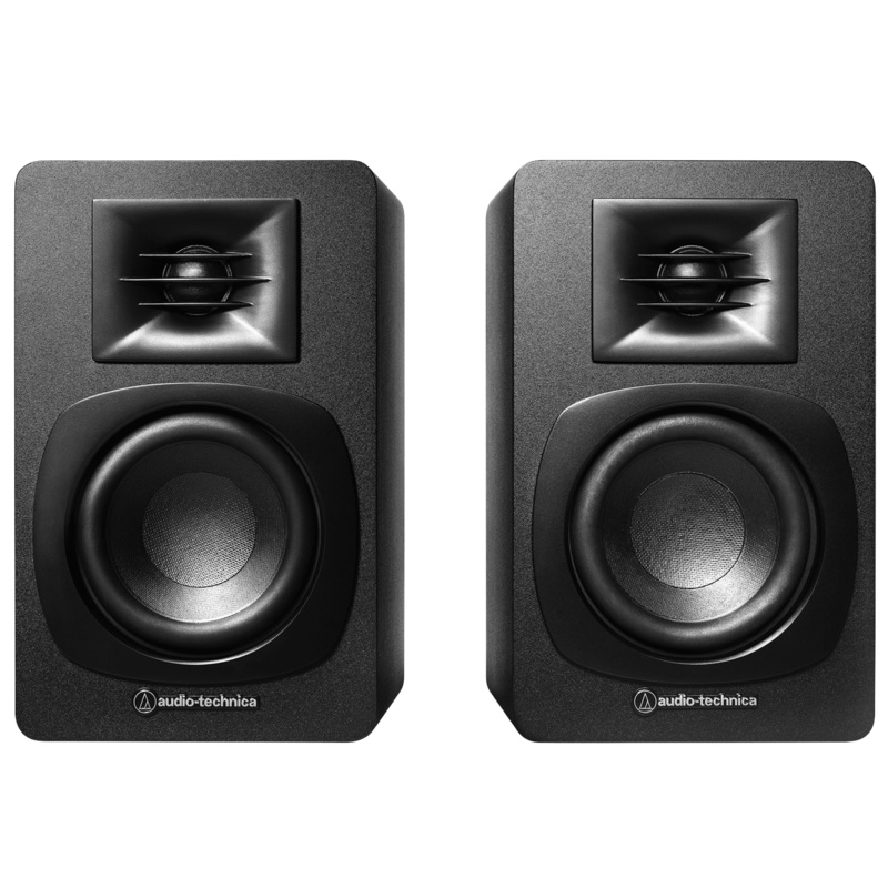 Audio-Technica AT-SP3X Powered Bookshelf Speakers (Pair) – 3″