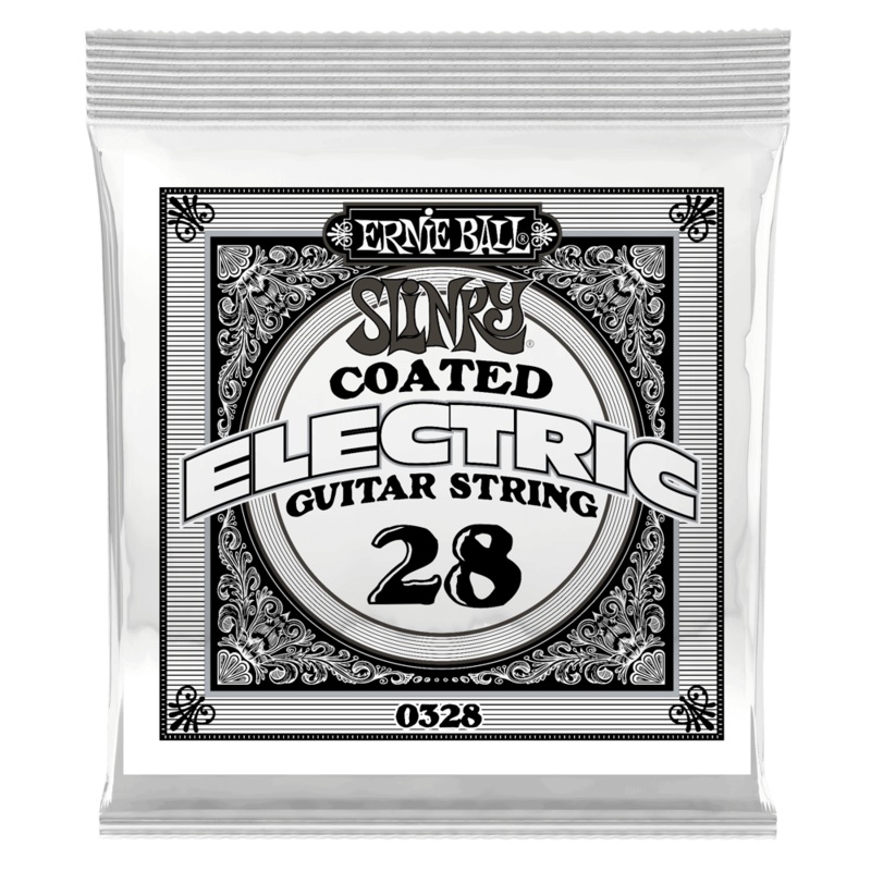 Ernie Ball 0328EB Slinky Coated Nickel Wound Electric Guitar String – 0.028