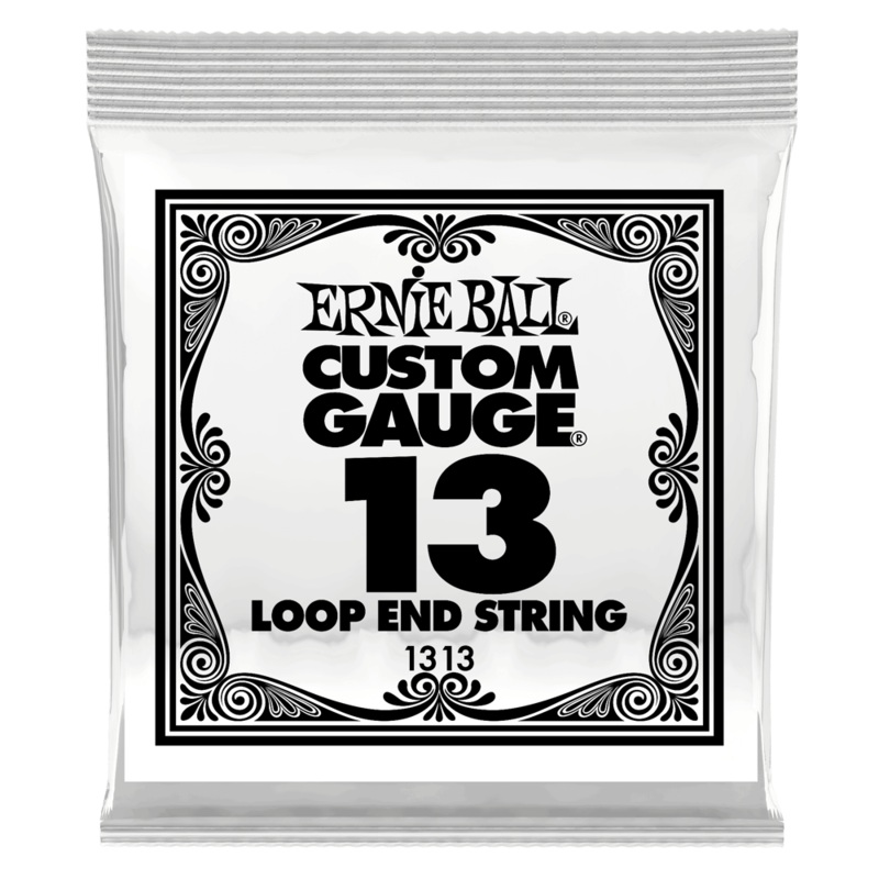 Ernie Ball 1313EB 6-Pack Loop End Stainless Steel Plain Banjo or Mandolin Guitar Strings – 0.013