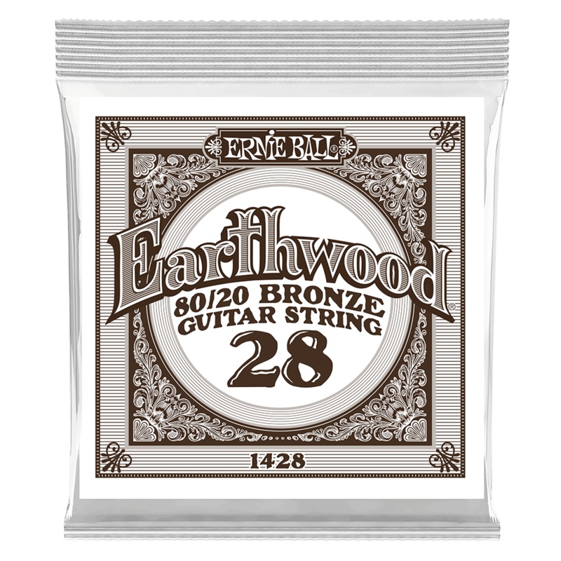 Ernie Ball 1428EB 6-Pack Earthwood 80/20 Bronze Acoustic Guitar Strings – 0.028