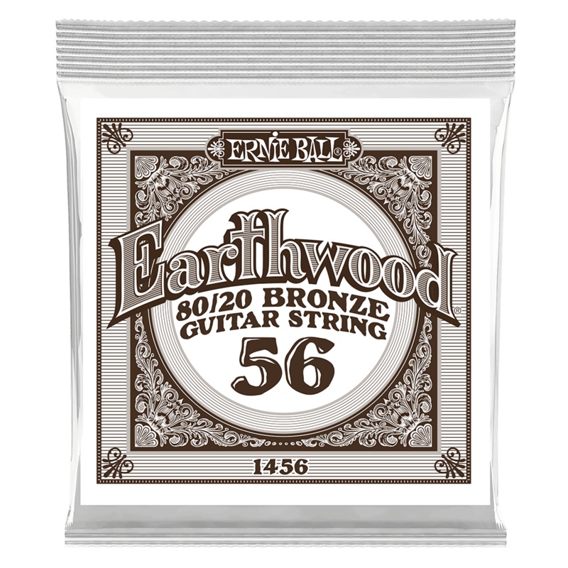 Ernie Ball 1456EB 6-Pack Earthwood 80/20 Bronze Acoustic Guitar Strings – 0.056