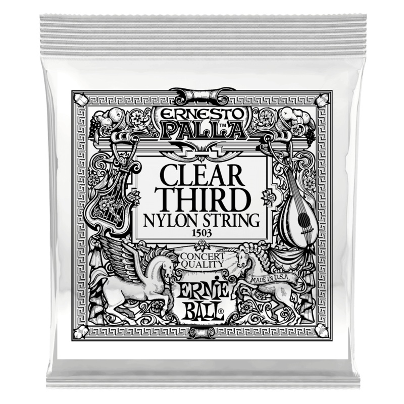 Ernie Ball 1503EB 6-Pack Clear 3rd Ernesto Palla Nylon Classical Guitar Strings – 0.040
