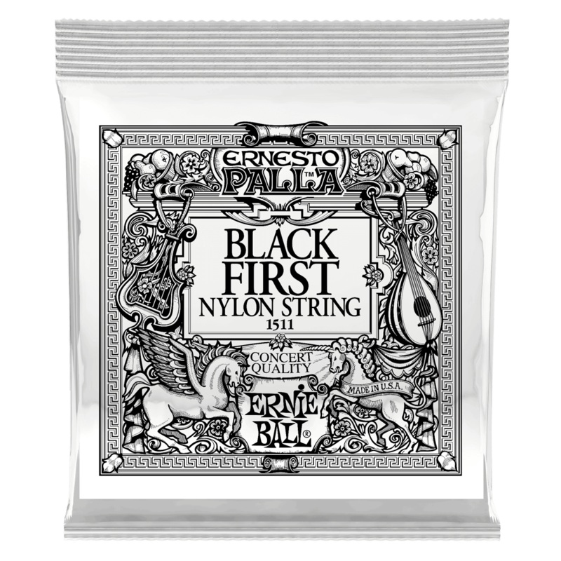 Ernie Ball 1511EB 6-Pack Black 1st Ernesto Palla Nylon Classical Guitar Strings – 028