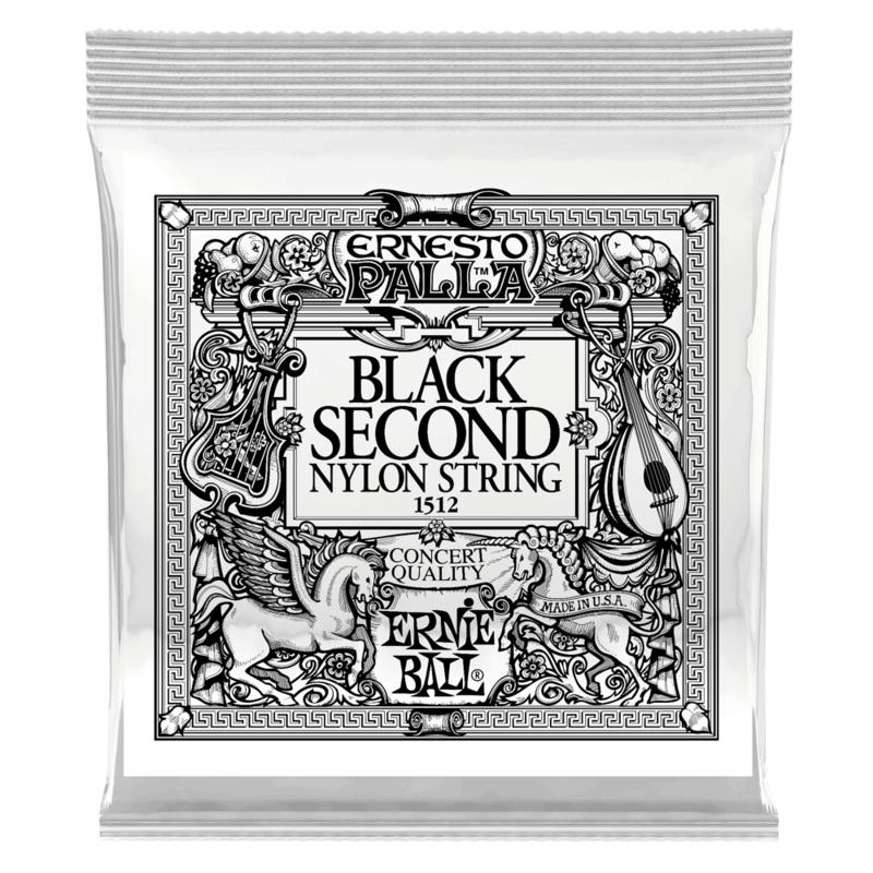 Ernie Ball 1512EB 6-Pack Black 2nd Ernesto Palla Nylon Classical Guitar Strings – 032