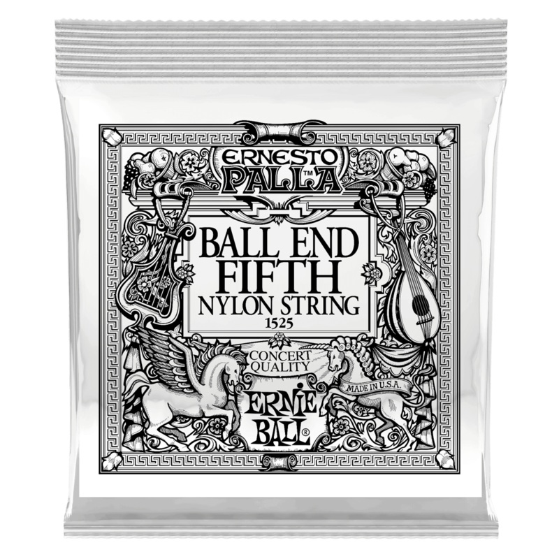 Ernie Ball 1525EB 6-Pack Gold 5th Ernesto Palla Nylon Ball End Classical Guitar Strings – 036