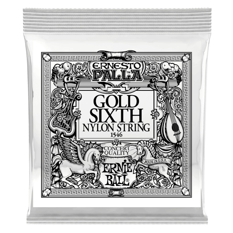 Ernie Ball 1546EB 6-Pack Gold 6th Ernesto Palla Nylon Classical Guitar Strings – 0.042