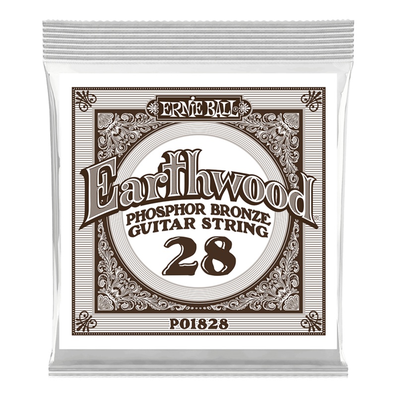 Ernie Ball 1828EB 6-Pack Earthwood Phosphor Bronze Acoustic Guitar Strings – 0.028