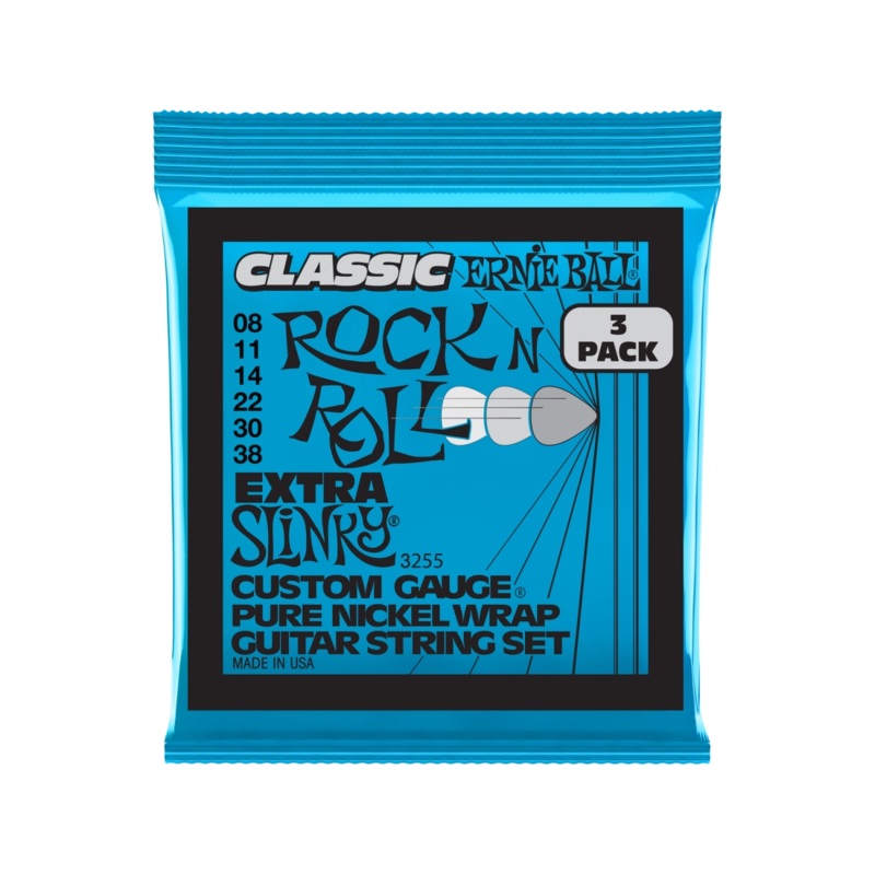 Ernie Ball 3255EB Extra Slinky Electric Guitar Strings (3 Pack)