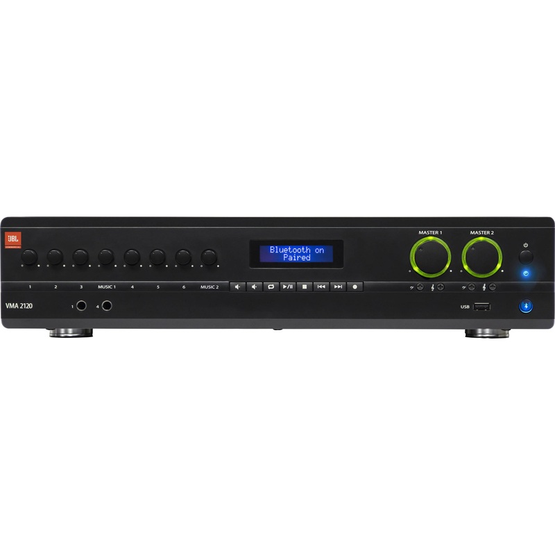 JBL VMA2120 Bluetooth-Enabled Mixer/Amplifier (8-In/2-Out) – 120W