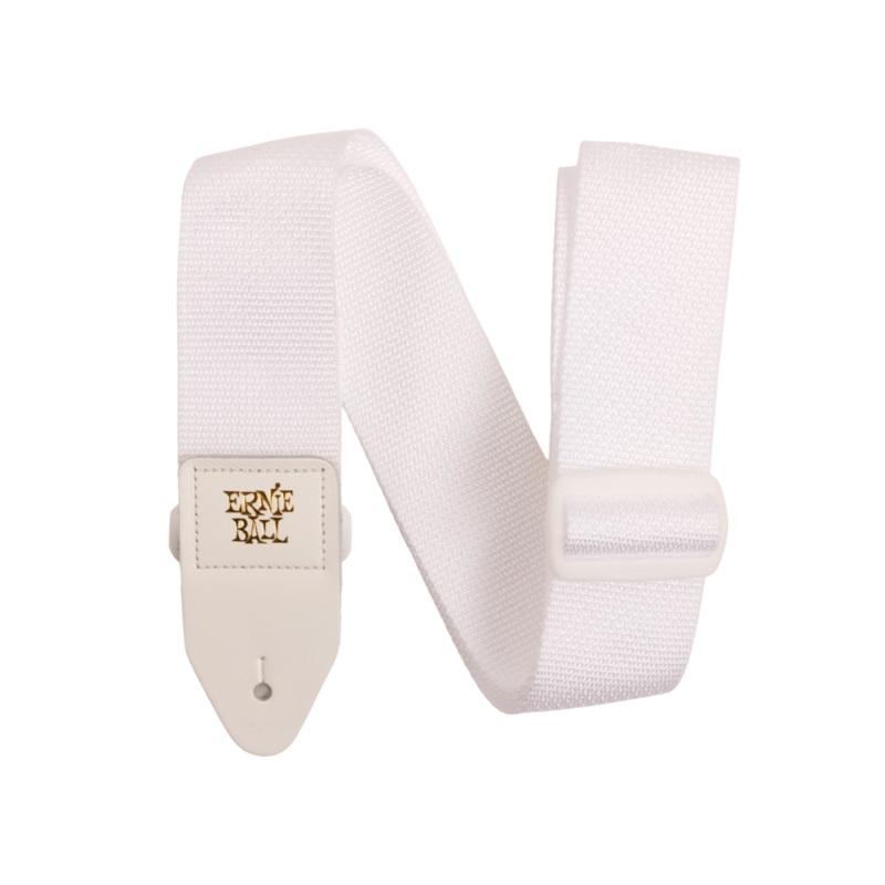 Ernie Ball 5350EB Polypro Guitar Strap (White) – 2″