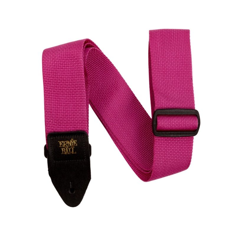 Ernie Ball 5355EB Polypro Guitar Strap (Raspberry and Black) – 2″