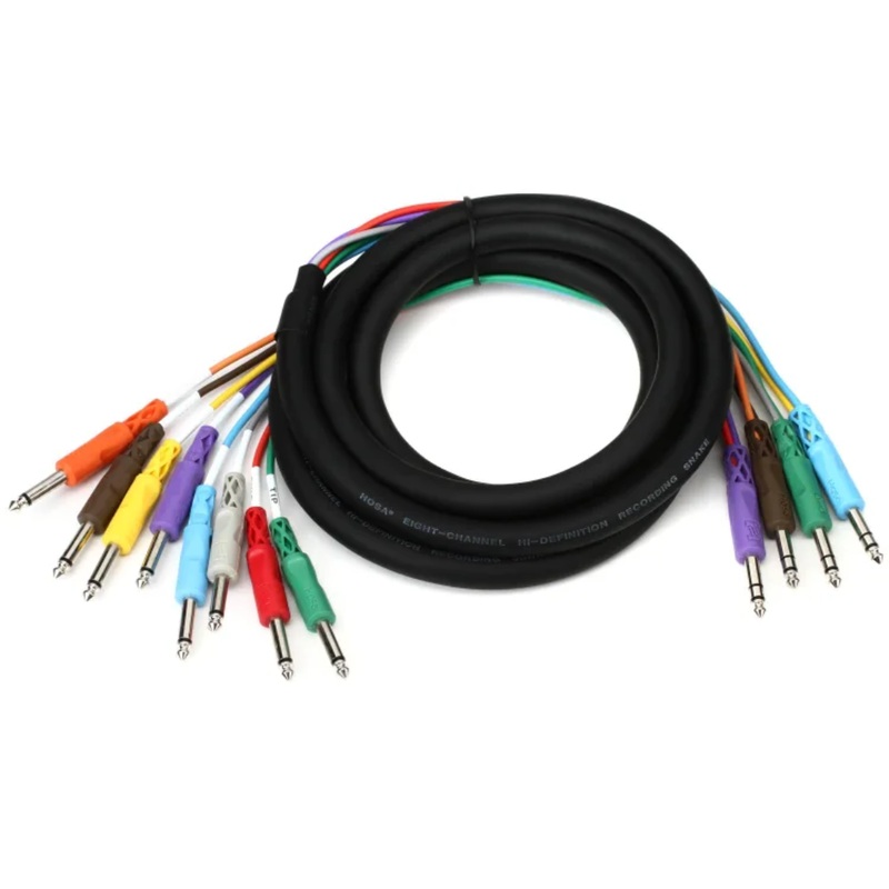 Hosa STP-803 4-Channel 1/4″ TRS to 1/4″ TS Insert Snake – 9.9′ (USED #2)
