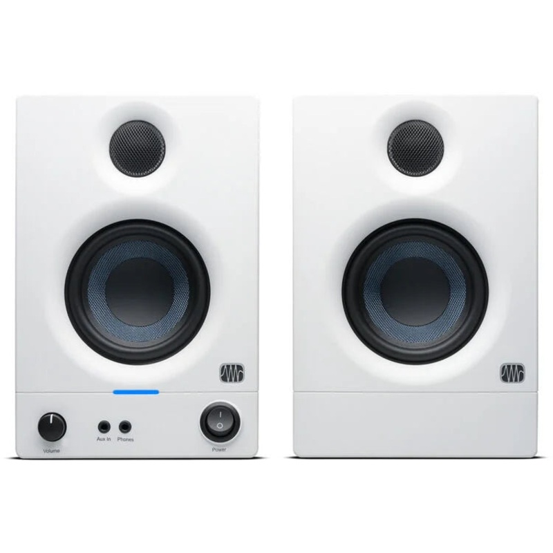 PreSonus ERIS 3.5 2nd Gen Powered Studio Monitors (White, Pair) – 3.5″