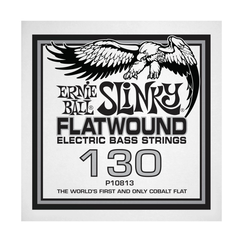 Ernie Ball 10813EB  Slinky Flatwound Electric Bass String – .130