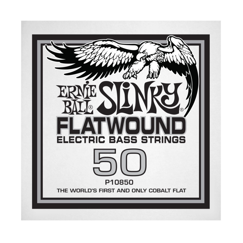 Ernie Ball 10850EB Slinky Flatwound Electric Bass String – .050