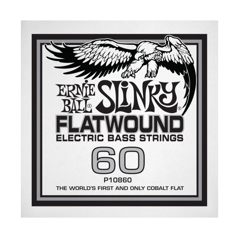 Ernie Ball 10860EB Slinky Flatwound Electric Bass String – .060