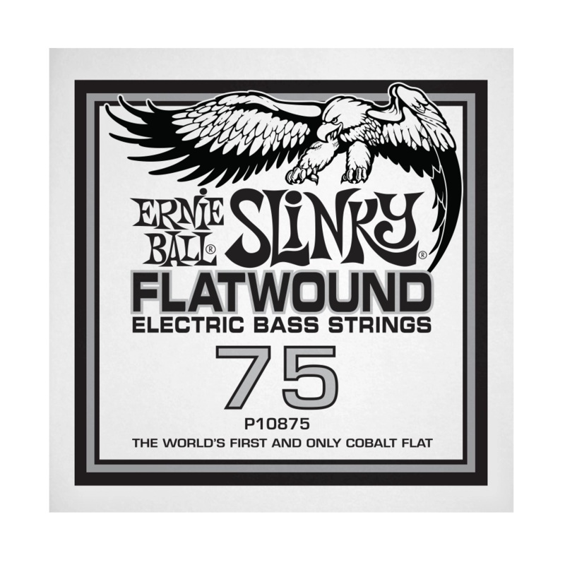 Ernie Ball 10875EB Slinky Flatwound Electric Bass String – .075