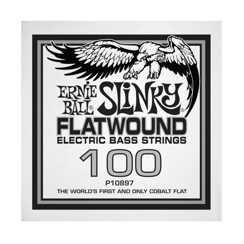 Ernie Ball 10897EB Slinky Flatwound Electric Bass String – .100