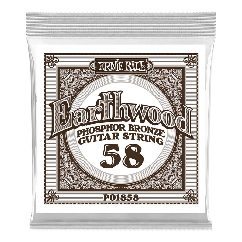 Ernie Ball 1858EB Earthwood Phosphor Bronze Acoustic Guitar String – .058